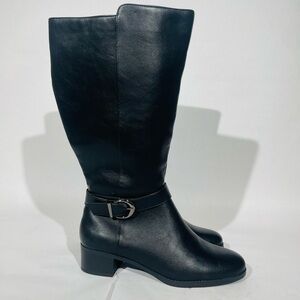 Black Leather Knee-High Boots